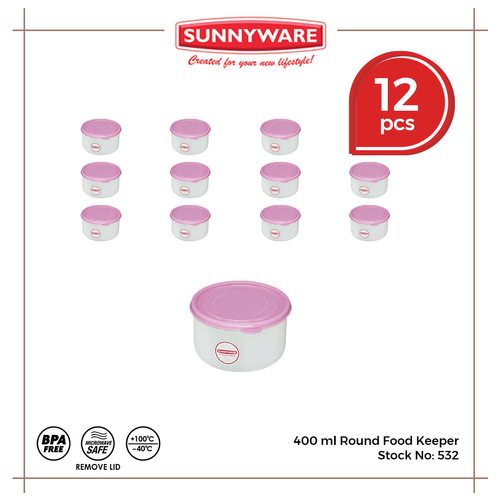 12pcs 400 ml Round Food Keeper [Sunnyware 531] | Plasticware | Kitchenware | Food Storage and Keeper