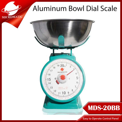 Micromatic MDS-20BB 20kg Capacity Aluminum Bowl Dial Scale