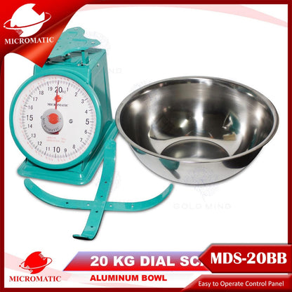 Micromatic MDS-20BB 20kg Capacity Aluminum Bowl Dial Scale