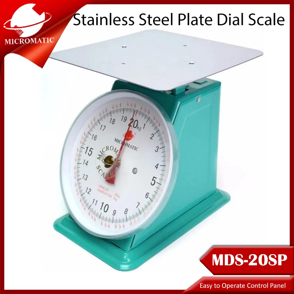 Micromatic MDS-20SP 20kg Capacity Stainless Steel Plate Dial Scale