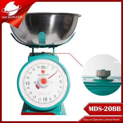 Micromatic MDS-20BB 20kg Capacity Aluminum Bowl Dial Scale