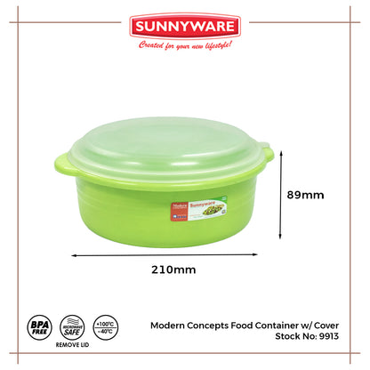 1pc Food Container w/ Cover [Sunnyware 9913] | Plasticware | Kitchenware | Modern Concept