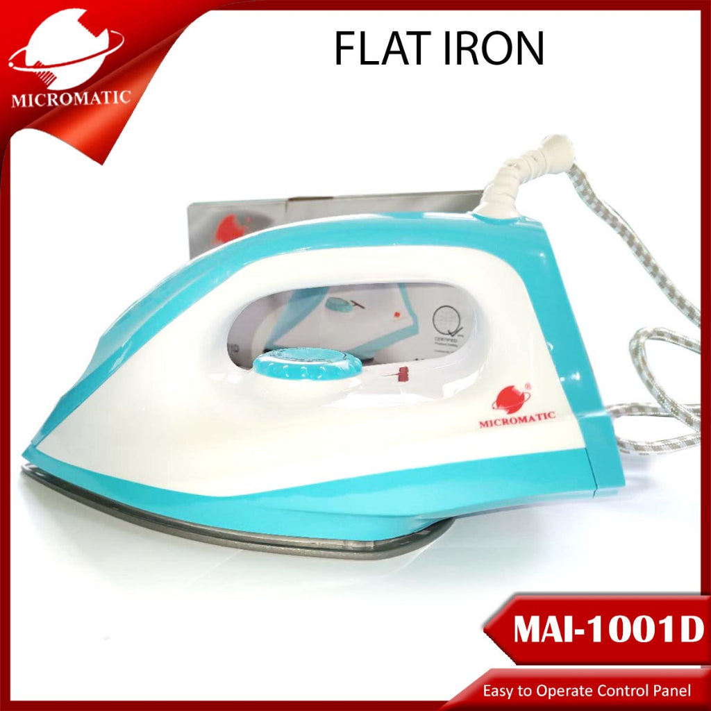 Micromatic MAI-1001D Non-Stick Coating Sole Plate Flat Iron.