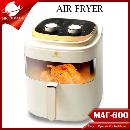 Micromatic MAF-600 6L Capacity Non-Stick Drawer Pan Adjustable Temp Air Fryer