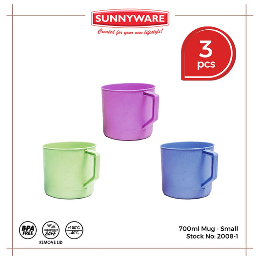 3pcs 700ml Mug - Small [Sunnyware 2008-1] | Plasticware | Dinnerware | Drinkware | Mug | Baso