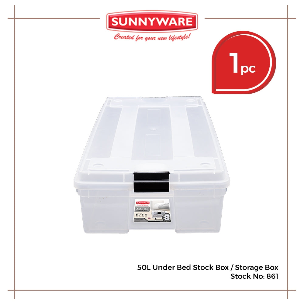 1pc 50L Under Bed Stock Box / Storage Box [Sunnyware 861] | Plasticware |Storage Box | Stackable Box