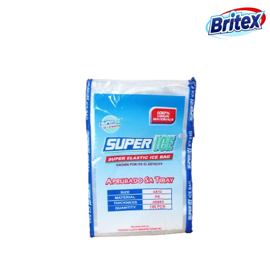 Britex Super Plastic Ice Bag 4x12 Super Elastic Ice bag 100 pcs