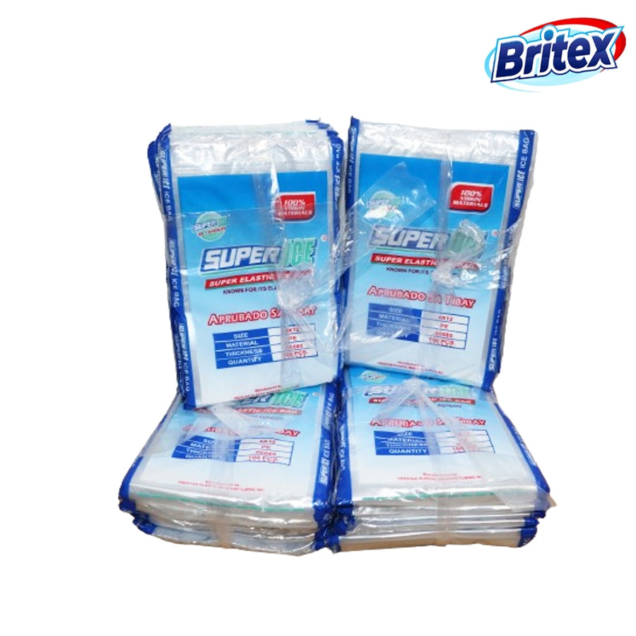 Britex Super Plastic Ice Bag 4x12 Super Elastic Ice bag 100 pcs