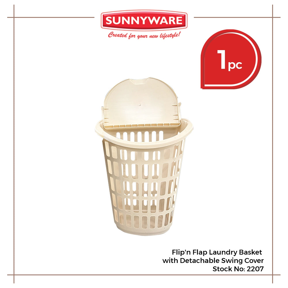 1pc Flip'n Flap Laundry Basket with Detachable Swing Cover [Sunnyware 2207] | Plasticware | Laundry