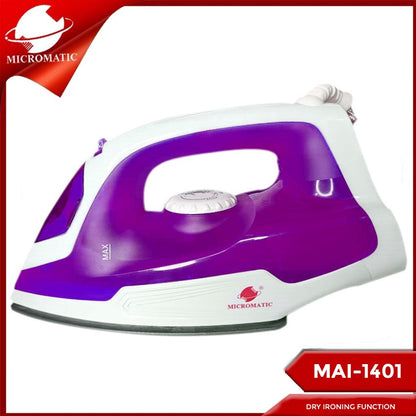 Micromatic MAI-1401 1400watts Dry and Steam Ironing Function Flat iron