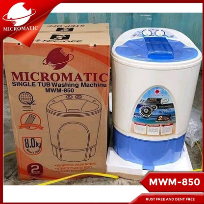 Micromatic MWM850 8.0kg Washing Machine Single Tub