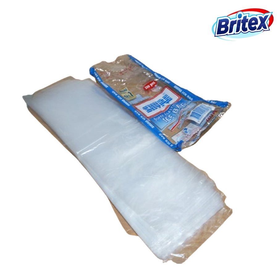 Britex Shure Plastic Ice Bag 4x12 Super Elastic Ice bag 100 pcs