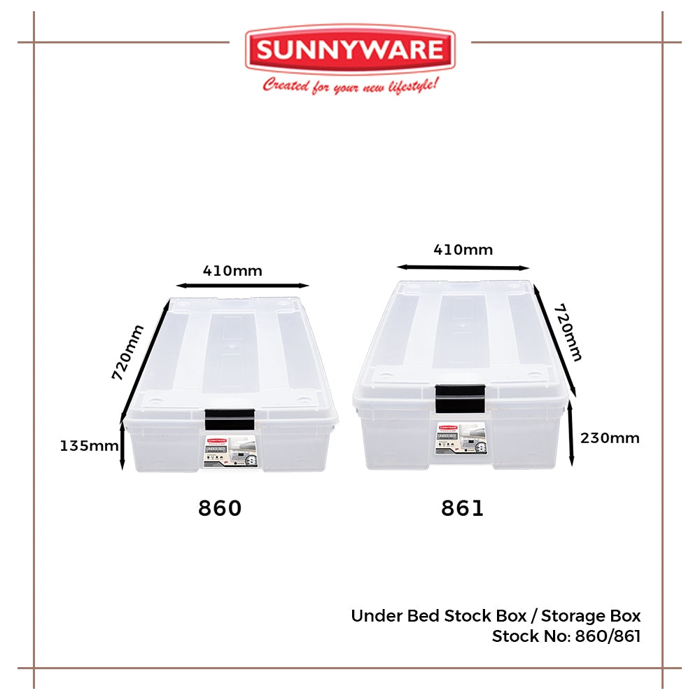 1pc 50L Under Bed Stock Box / Storage Box [Sunnyware 861] | Plasticware |Storage Box | Stackable Box