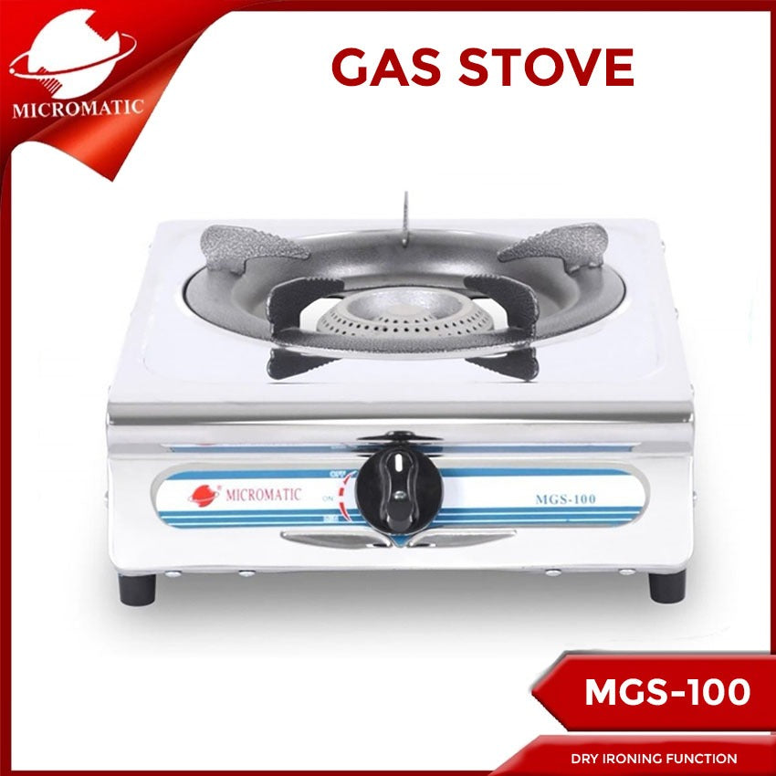 Micromatic MGS-100 1-Burner Gas Stove Stainless Steel Body Automatic Ignition - w/o Regulator