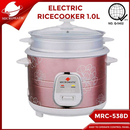 Micromatic MRC-538D Rice Cooker 1.0L Good for 3-5 Persons_White