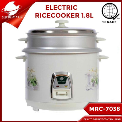 Micromatic MRC-7038 Rice Cooker 1.8L Good for 8-10 Persons_White