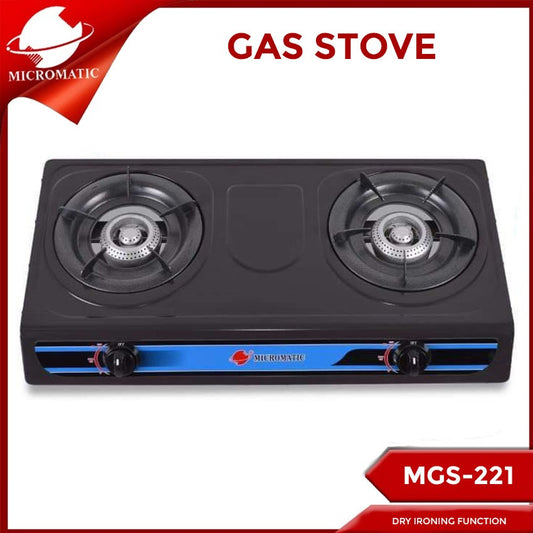 Micromatic MGS-221 2-Burner Gas Stove Powder Coated Body Electronic Ignition System - w/o Regulator