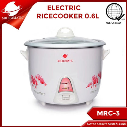 Micromatic MRC-3 Rice Cooker 0.6L Flower Design White