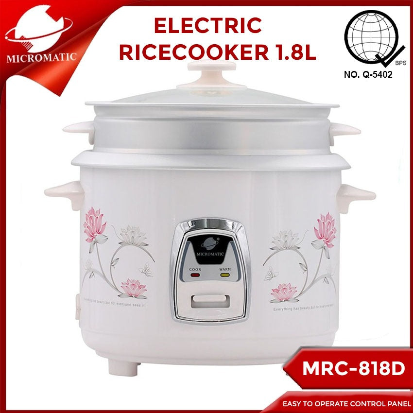 Micromatic MRC-818D Rice Cooker 1.8L Good for 10-12 Persons_White