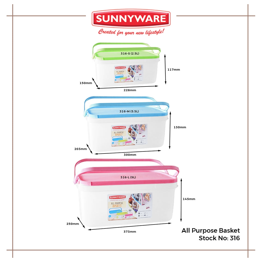 12pcs 2.5L (0.6 gal) Small All Purpose Basket [Sunnyware 316-S] | Plasticware | Kitchenware | Basket