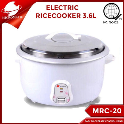 Micromatic MRC-20 3.6Liters Capacity 20Cups Heavy Duty Rice Cooker