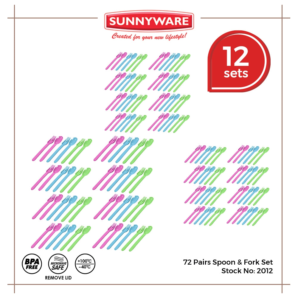 12 sets (72 pairs) Spoon & Fork Set [Sunnyware 2012] | Plasticware | Dinnerware | Kitchenware