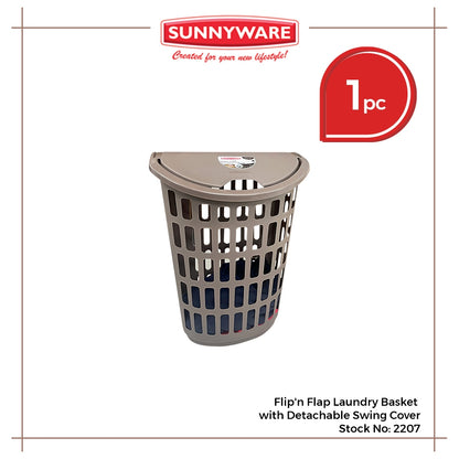 1pc Flip'n Flap Laundry Basket with Detachable Swing Cover [Sunnyware 2207] | Plasticware | Laundry