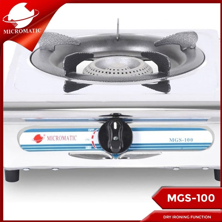 Micromatic MGS-100 1-Burner Gas Stove Stainless Steel Body Automatic Ignition - w/o Regulator