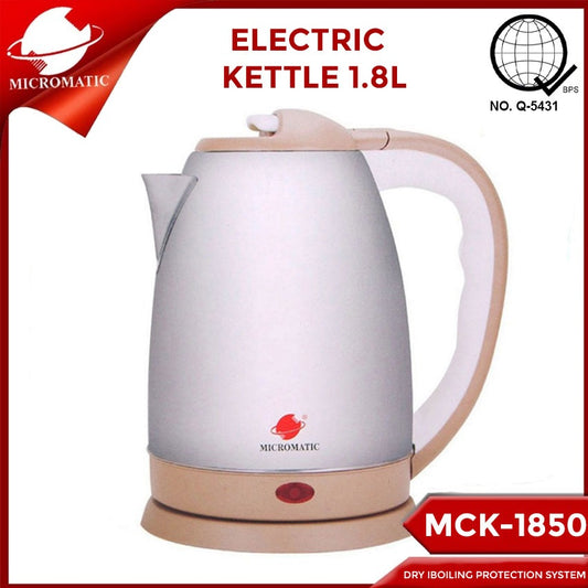 Micromatic MCK-1850 Electric Kettle 1.8L (Silver/Gold)