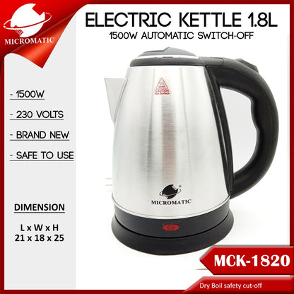 Micromatic MCK-1820 stainless steel Electric Kettle 1.8L