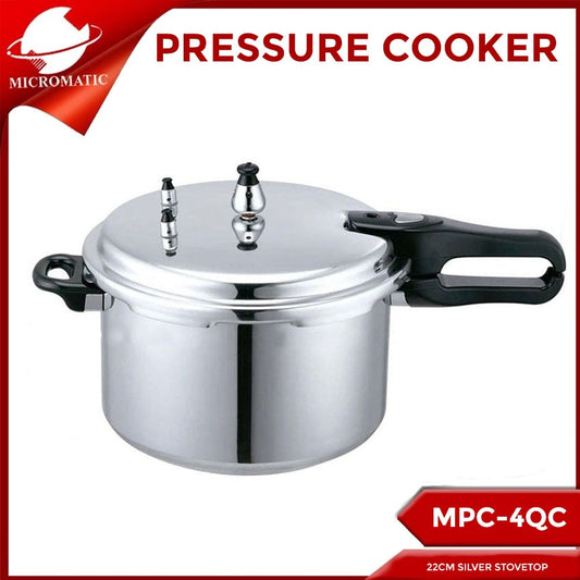 Micromatic MPC-4QC 4 Quartz 22cm Silver Stovetop Pressure Cooker