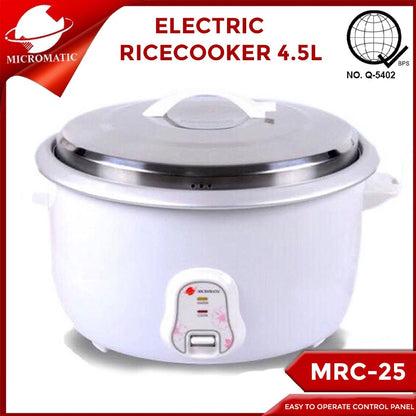 Micromatic MRC-25 4.5Liters Capacity 25 Cups Heavy Duty Rice Cooker