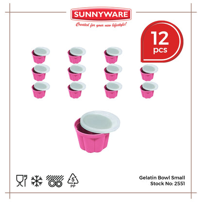 12-pc set Sunnyware 2551 Gelatin Bowl Molder Mold - Small for gulaman jelly