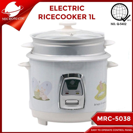 Micromatic MRC-5038 Rice Cooker 1L Good for 5 Persons_White