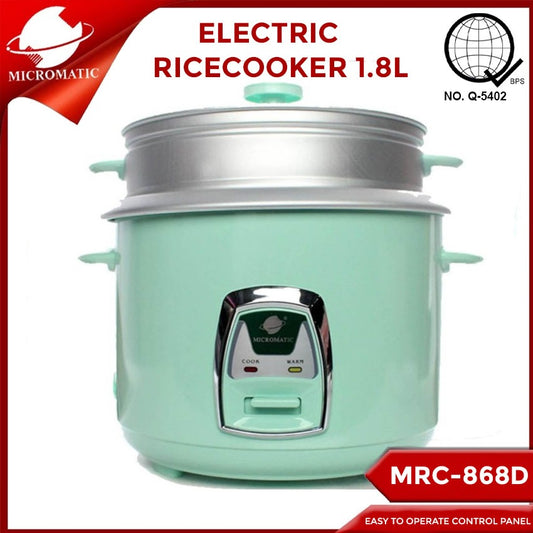 Micromatic MRC-868D Rice Cooker 1.8L Good for 10-12 Persons_Green