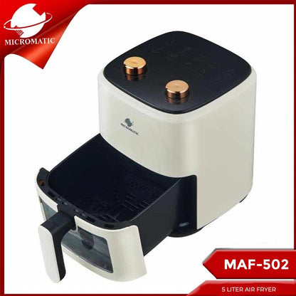 Micromatic MAF-502 5L Capacity Non-Stick Drawer Pan Adjustable Temp Air Fryer