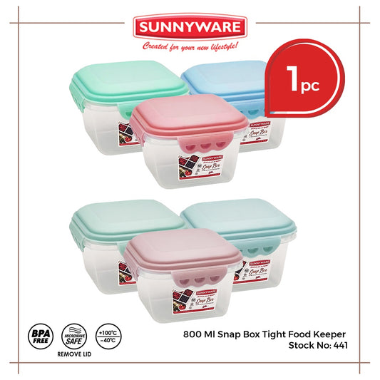 Sunnyware 441 800 ml Snap Box AIr Tight Leak Proof food keeper