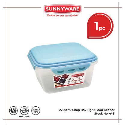 Sunnyware 443 2.2L Snap Box AIr Tight Leak Proof food keeper