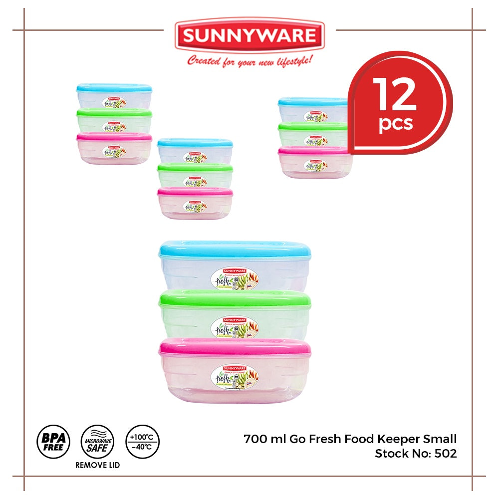 12pcs 700mL Go Fresh Food Keeper Small [Sunnyware 502] |Plasticware |Kitchenware |Storage | BPA Free