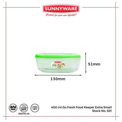 12pcs 400mL Go Fresh Food Keeper Extra Small [Sunnyware 501] | Plasticware | Kitchenware | BPA Free