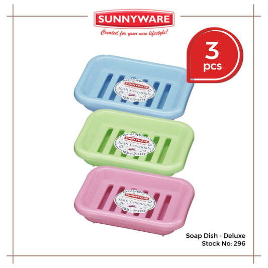 3pcs Soap Dish - Deluxe [Sunnyware 296] | Plasticware | Laundryware | Bathing Tools | Soap Holder