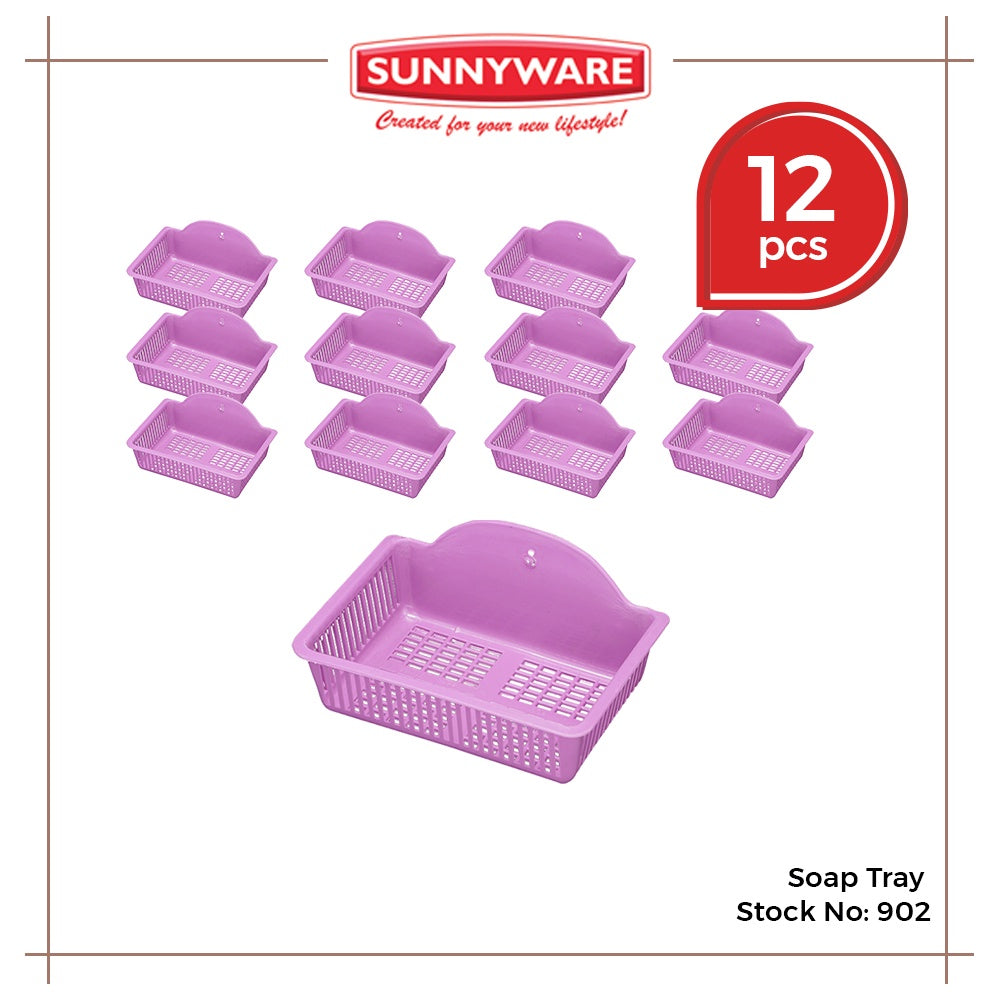 12pcs Soap Tray [Sunnyware 902] | Plasticware | Bath Soap Holder | Bathroom Accessories