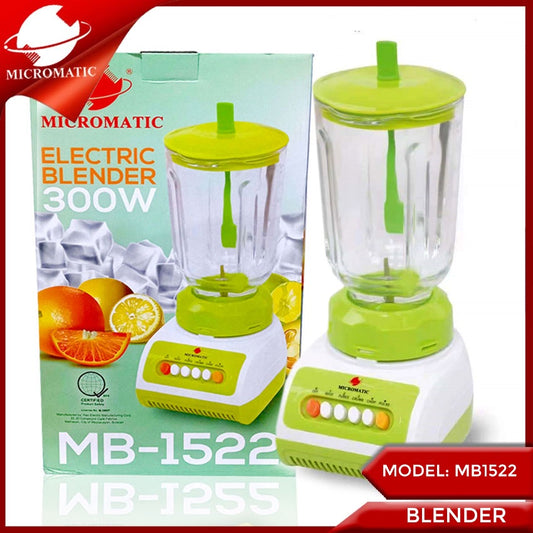 Micromatic MB-1522 1.5Liters 300W 4speed Mode Glass Jar Blender with Stirrer