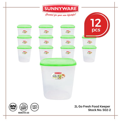 12pcs 2L Go Fresh Food Keeper [Sunnyware 502-2] | Plasticware | Kitchenware | Storage | BPA Free