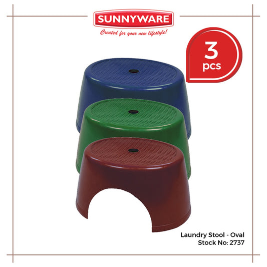 3pcs Laundry Stool - Oval [Sunnyware 2737] | Plasticware | Laundryware | Householdware | Seat