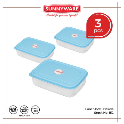 3pcs Lunch Box – Deluxe / Ordinary [Sunnyware 152] | Plasticware | Kitchenware | Food Storage