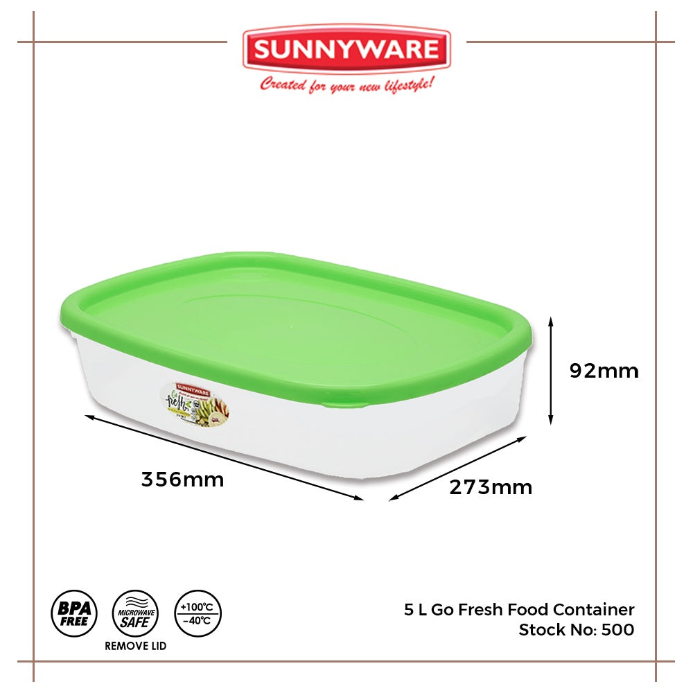 3pcs 5L Go Fresh Food Container [Sunnyware 500] | Plasticware | Kitchenware | Storage | BPA Free