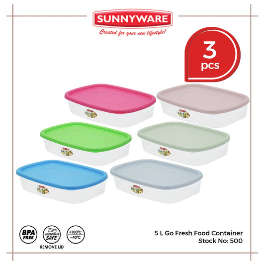 3pcs 5L Go Fresh Food Container [Sunnyware 500] | Plasticware | Kitchenware | Storage | BPA Free