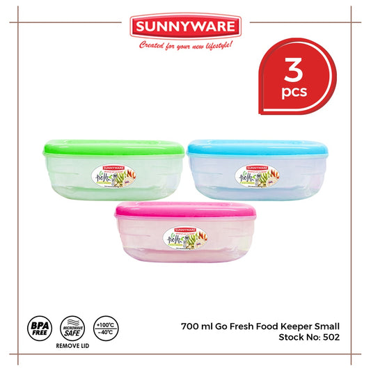 3pcs 700mL Go Fresh Food Keeper Small [Sunnyware 502] |Plasticware | Kitchenware | Storage |BPA Free