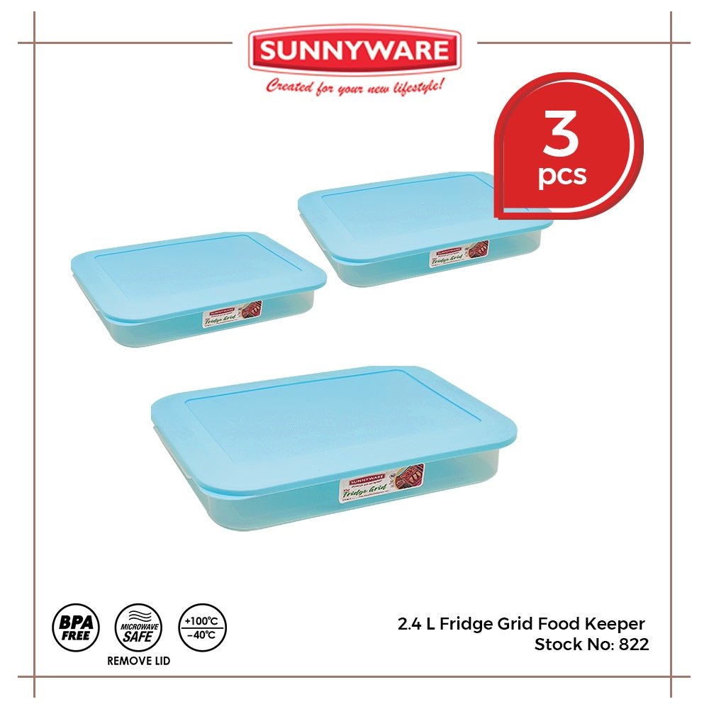 3pcs 2.4 L Fridge Grid Food Keeper [Sunnyware 822] | Plasticware | Kitchenware | Storage | BPA Free